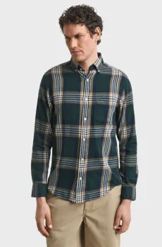 Мужская темно-зеленая рубашка в клетку WINDBLOWN Зеленый L Gant 3250243