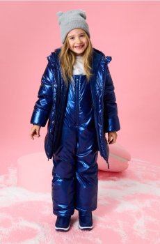 Утеплений зимовий комбінезон - темно-синій