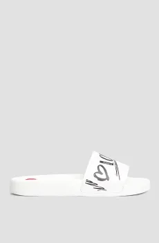 Женские белые слайдеры Белый 40 Moschino JA28142G1I.I21;100