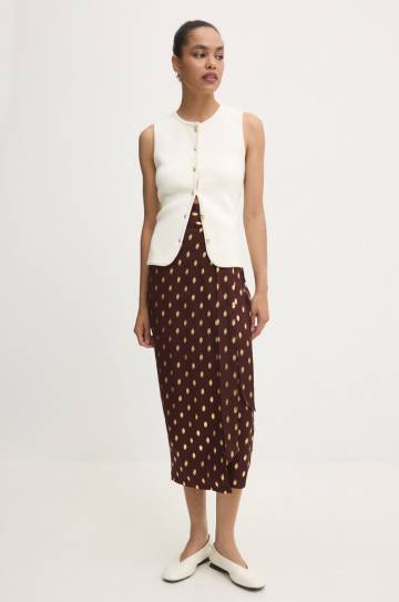 Юбка Never Fully Dressed Jaspre Skirt цвет коричневый midi прямая NFDSK635 Юбка Never Fully Dressed Jaspre Skirt цвет коричневый midi прямая NFDSK635
