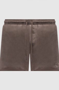 Коричневые шорты для плавания с вышивкой эмблемы