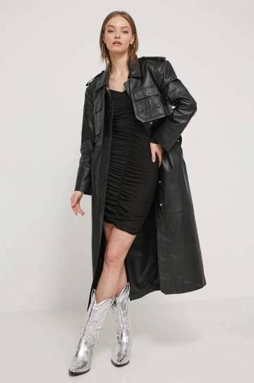 Платье Tommy Jeans цвет чёрный mini облегающая Платье Tommy Jeans цвет чёрный mini облегающая
