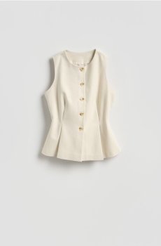 Reserved - Жилет з складками - нюдовий - 556KK-02X