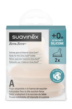 Силиконовая соска Suavinex Zero.Zero антиколиковая, адаптивный поток, бежевая, с рождения, 2 шт (308446)