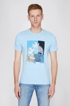 Мужская голубая футболка Голубой L Pierre Cardin PC.-C5 21070.2103