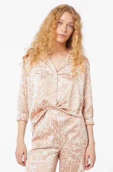 Женская бежевая рубашка с узором MENNY Бежевый S Etam 6537863