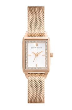 Olivia Burton Women Embellished Rectangle Bracelet Style Watch 24000015-White