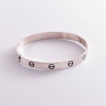 Серебряный жесткий браслет "Love" 141573 Серебряный жесткий браслет "Love" 141573
