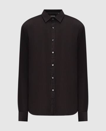 Коричневая рубашка из шерсти