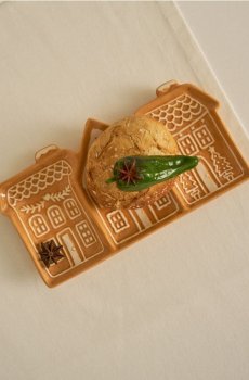 Піднос для сервірування з різдвяним мотивом - бежевий