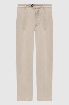 Бежевые вельветовые штаны