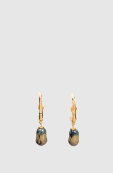 Золотые серьги Fluid Hook Ocean с позолотой 22 карат