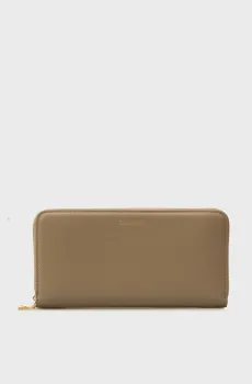 Женский бежевый кожаный кошелек AROUND Бежевый ONESIZE Calvin Klein LV04F1093G