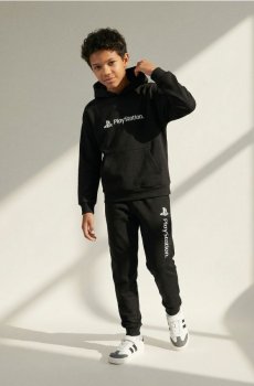 Худі з принтом на спині - чорний