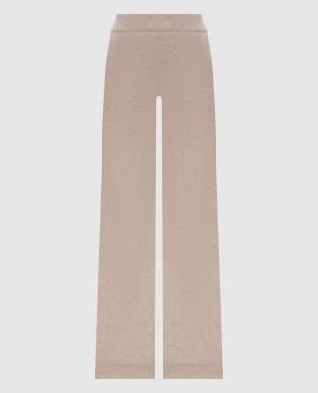 Бежевые брюки из шерсти и кашемира