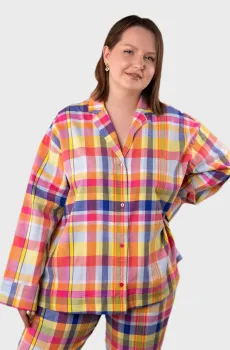 Женская рубашка в клетку Разноцветный M brabrabra HOM2418004