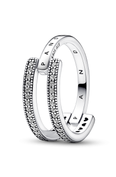 Каблучка з подвійною стрічкою та паве