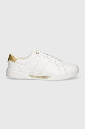 Кожаные кроссовки Tommy Hilfiger CHIC PANEL COURT SNEAKER цвет белый FW0FW07998 Кожаные кроссовки Tommy Hilfiger CHIC PANEL COURT SNEAKER цвет белый FW0FW07998