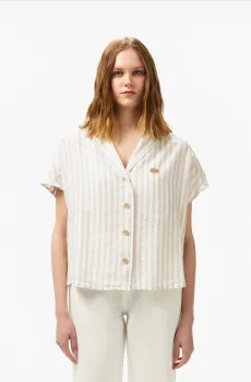 Женская бежевая рубашка Бежевый 42 Lacoste CF051502S