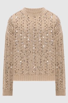Бежевый свитер с пайетками