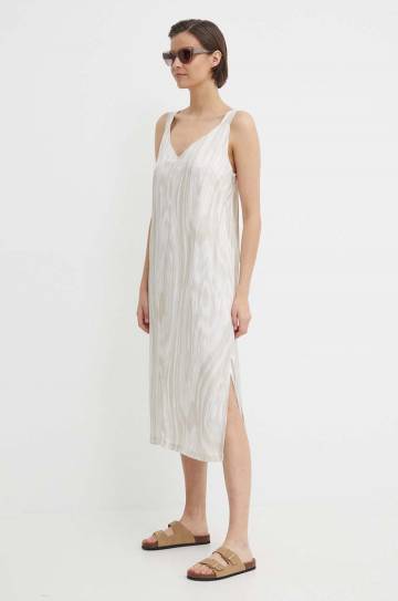 Платье Calvin Klein цвет бежевый midi прямое K20K206685 Платье Calvin Klein цвет бежевый midi прямое K20K206685