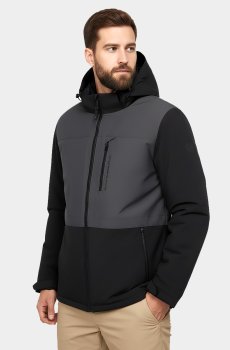 Зимняя куртка темно-серая с капюшоном DV-103-combi