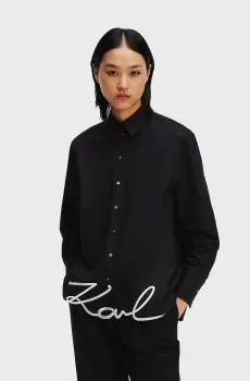 Женская черная рубашка Черный 46 Karl Lagerfeld 236W1606