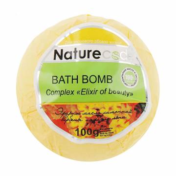 Бомбочка для ванн Nature Code Сomplex Elixir of Beauty желтая, 100 г Бомбочка для ванн Nature Code Сomplex Elixir of Beauty желтая, 100 г