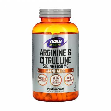 Аргинин и цитрулин NOW foods Arginine & Citrulline 500 мг/250 мг, 240 капсул Аргинин и цитрулин NOW foods Arginine & Citrulline 500 мг/250 мг, 240 капсул