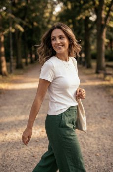 Бавовняна футболка з щільного інтерлок-плетення - білий