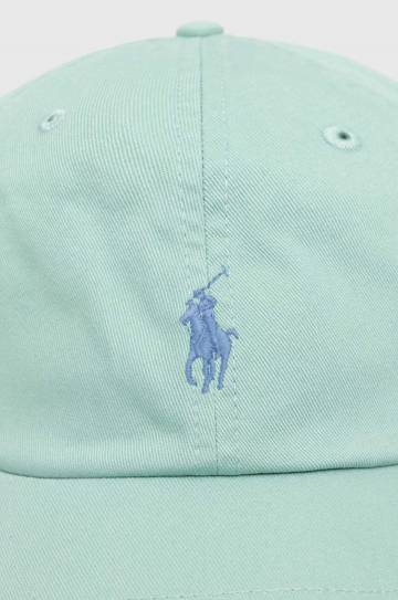 Хлопковая кепка Polo Ralph Lauren цвет зелёный с аппликацией 710667709 Хлопковая кепка Polo Ralph Lauren цвет зелёный с аппликацией 710667709