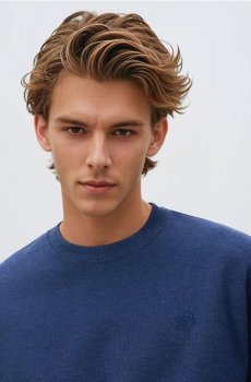 Reserved - Худі з дрібною вишивкою - темно-синій - 515EF-59M