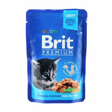 Влажный корм для котят всех пород Brit Premium By Nature с курицей, 100 г Влажный корм для котят всех пород Brit Premium By Nature с курицей, 100 г