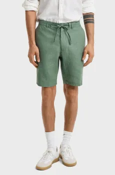 Мужские зеленые льняные шорты RELAXED LINEN DS SHORTS Зеленый XL Gant 205073