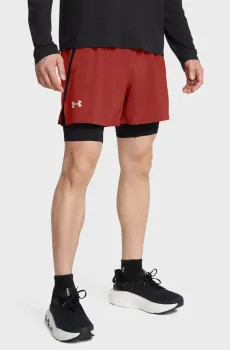 Мужские красные шорты UA LAUNCH 5 2-IN-1 SHORT Красный S Under Armour 1382640-840