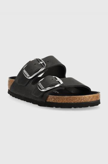 Кожаные шлепанцы Birkenstock ARIZONA BIG BUCKLE женские цвет чёрный 1011074 Кожаные шлепанцы Birkenstock ARIZONA BIG BUCKLE женские цвет чёрный 1011074