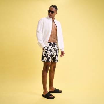 Cropp - Шорти для плавання з принтом all over - чорний Cropp - Шорти для плавання з принтом all over - чорний