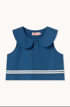 Детская рубашка с добавлением льна Tinycottons STRIPES CROPPED SHIRT