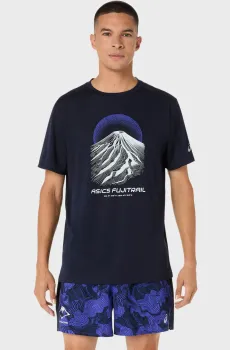 Мужская темно-синяя футболка Синий XXL Asics 2011D527-400