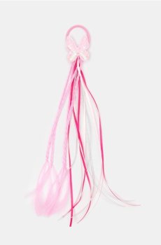 Резинка для волосся з бантиками і косичками - різнобарвний