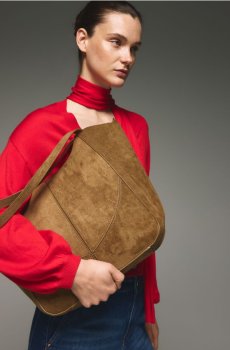 Reserved - Сумка-шопер з екошкіри - золотисто-коричневий - 745CP-82X