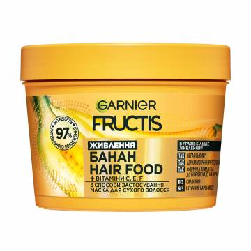 Маска Garnier Fructis HairFood Mask Банан Экстрапитание, для очень сухих волос, 400 мл Маска Garnier Fructis HairFood Mask Банан Экстрапитание, для очень сухих волос, 400 мл