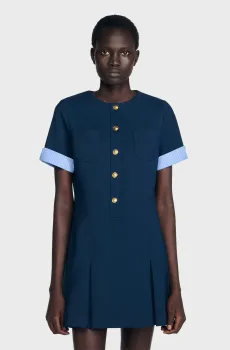 Женское темно-синее платье Синий 38 Sandro SFPRO04414_Navy Blue