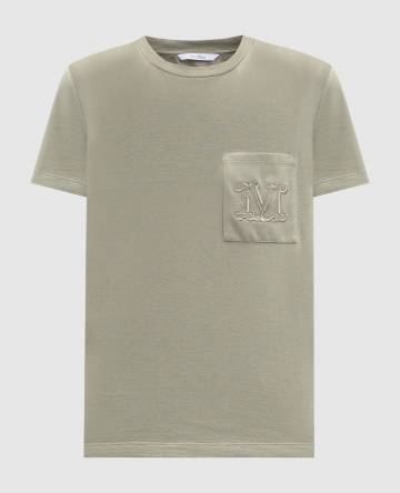 Зеленая футболка PAPAIA с вышивкой логотипа монограммы