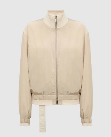 Бежевая двухслойная куртка ZIP из шелка Бежевая двухслойная куртка ZIP из шелка