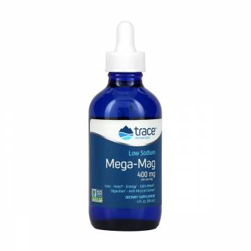 Магний с низким содержанием натрия Trace Minerals Low Sodium Mega-Mag 400 мг, в каплях, 118 мл Магний с низким содержанием натрия Trace Minerals Low Sodium Mega-Mag 400 мг, в каплях, 118 мл