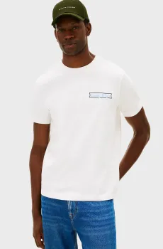 Мужская белая футболка COAST PHOTO Белый S Tommy Hilfiger MW0MW41465
