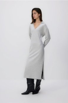 Reserved - Трикотажна сукня з додаванням віскози - світло-сірий - 145IV-09M