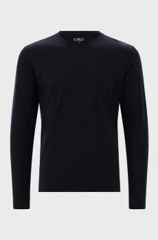 Мужской темно-синий шерстяной лонгслив KILDAR T-SHIRT MERINO Синий 52 CMP 34N0897-N950