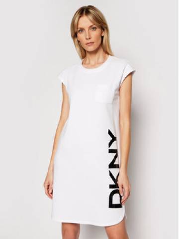 DKNY Трикотажна сукня P0RD1B2J Білий Regular Fit DKNY Трикотажна сукня P0RD1B2J Білий Regular Fit
